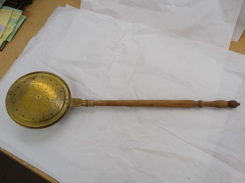 Antique brass bed warmer - antique,