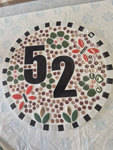 Number plaque mosaic - number,