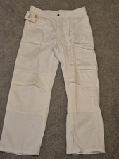 Snickers 5275 White Painters Trousers Size 92 Waist 33” Leg 30” Cordura – New