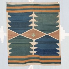 Vintage Wool Flatweave Rug -