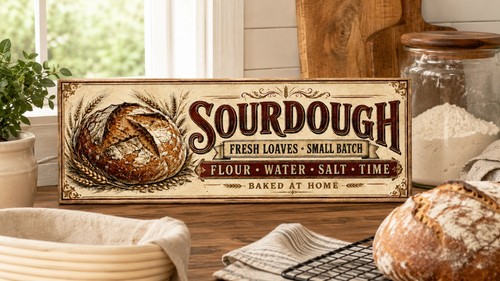 Sourdough wall sign wood - wall,