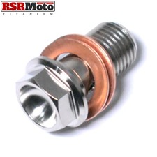 Titanium Banjo Bolt & Copper Washers M10x1.0x18  