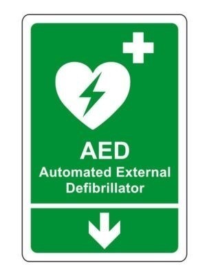Aed safety sign automated - safety,
