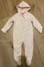 Ted Baker Baby Girls Pink Velour Snow / Pram Suit Size 12-18 Months