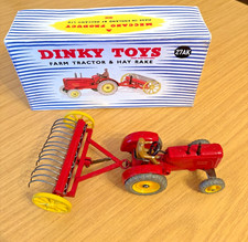 ZE98:  Dinky 27AK Farm Tractor & Hay Rake - Massey Harris- Boxed