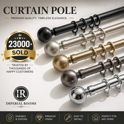 Extendable metal curtain pole - metal,