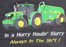 TRACTOR EMBROIDERED HOODIE, JOHN DEERE WITH SLURRY TANKER, ADULT ,UNISEX