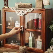 Vintage Wall Mounted Display Cabinet Wooden Storage Cabinet UK