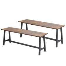 2pcs Industrial Dining Benches