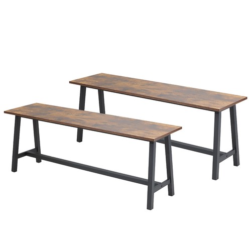 2pcs industrial dining benches - 2pcs,
