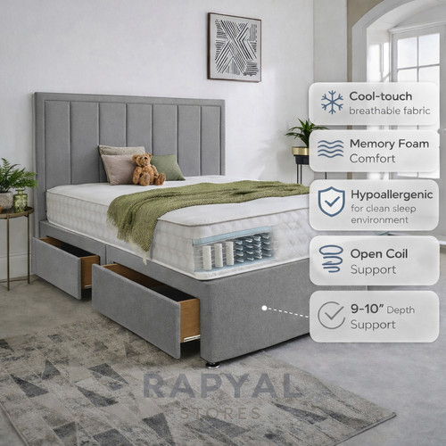 Luxury divan bed set with - bed,