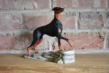 Heredities Doberman Dog Standing Figure Ornament Statue Display Shelf Sitter (L)