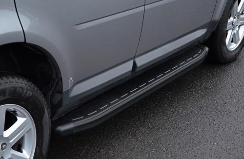 Black aluminium side steps - black,
