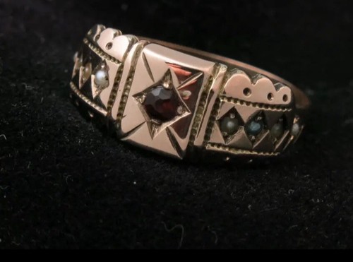 9ct rose gold victorian ring - 9ct,