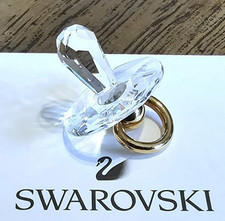 ? Swarovski Crystal 1993 Childhood Dream Mini Gold Plated Pacifier Figurine NIB