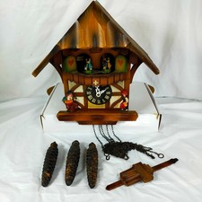 Vintage Regula Cuckoo Clock Germany musical dancers 3 weights FOR PARTS/REPAIR