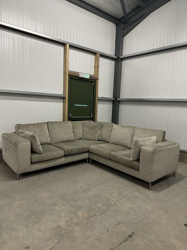 Beige velvet dfs corner - dfs,
