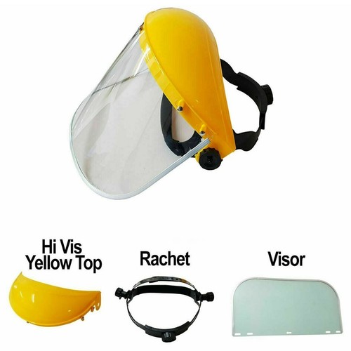 Full face shield clear flip - face, up