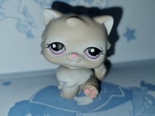 Littlest Pet Shop #263 Persian Gray Cat 2004 Purple Eyes LPS