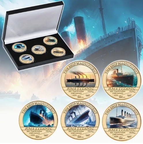 Rms titanic coin box - coin, set
