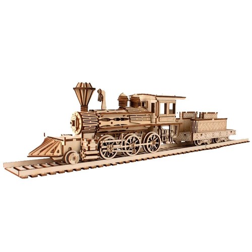 Wooden puzzle airship - 3d,