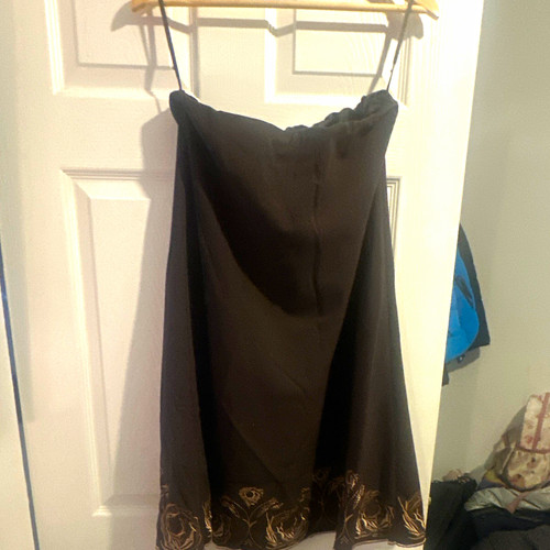 Brown satin line midi - bm,