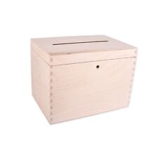 Lockable Plain Wooden Box Wedding Cards Post Box Storage Unit Gift (P29/15sz)