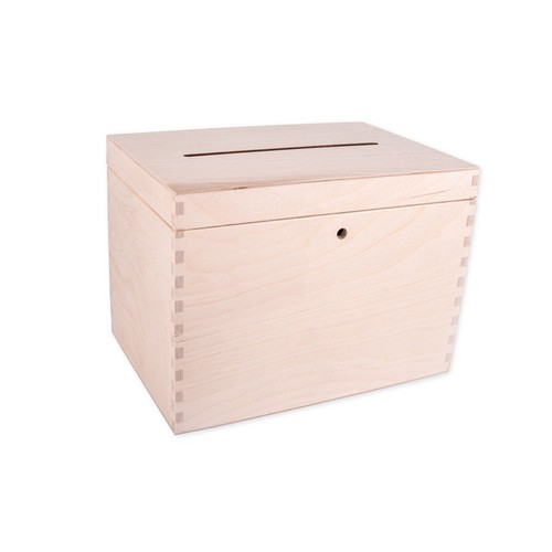 Lockable plain wooden box - plain,