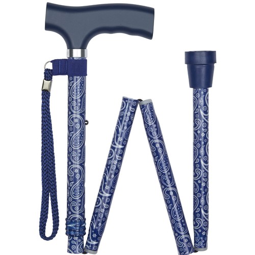Ladies blue paisley folding - blue,