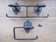Rustic Toilet Roll holder Cast iron vintage Victorian retro industrial WC roll
