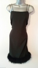 Lipsy Black Feather Hem Dress