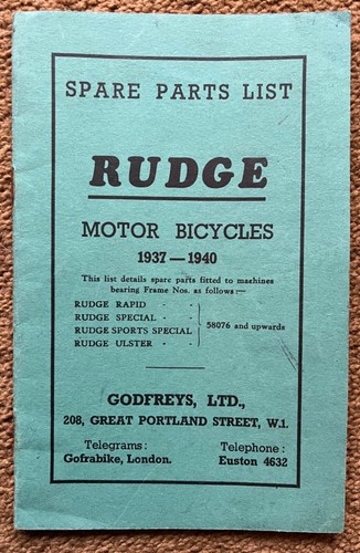 Rudge rapid special - rudge, sports