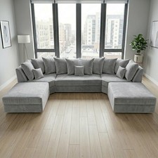 Cinema U-Shape Silver Sofa –
