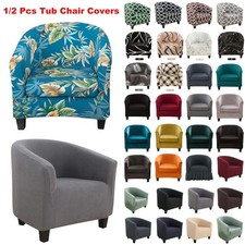 Stretch Tub Seat Covers Armchair Sofa Chair Cover Protector Washable 1/2PCS Kit