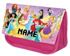 PERSONALISED (Custom) Pink DISNEY PRINCESS Pencil Case Bag - School Kids Gift