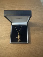 9ct Gold Gem Encrusted Clown Pendant Necklace