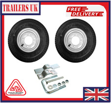 2X 400 X 8" Wheel for Erde 122 and Daxara 127 Trailers with SPARE WHEEL CARRIER