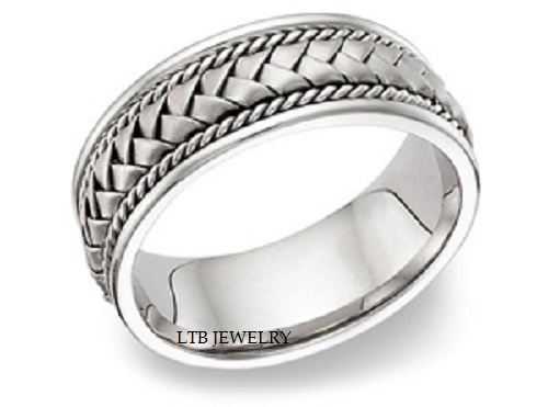 Braided mens platinum wedding - mens,