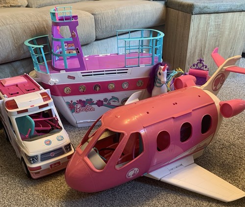 Barbie bundle boat aeroplane - barbie,