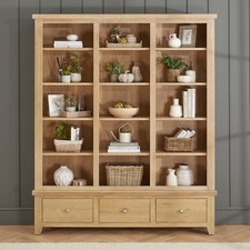 Cheshire Whitewash Oak Large Grand Library Bookcase- SLIGHT SECONDS- BC70-F395