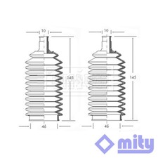 Fits MG MGB 1962-1980 1.8 2.3 3.5 Steering Rack Boot Set Front Mity 17H6569