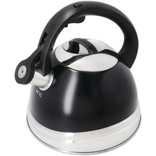 La Cafetière Retro Enamel Whistling Stovetop Kettle 2L Black Induction Safe
