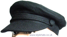 Breton Fiddler Captain Cap Vintage Style Hat Retro Wool Sailor Cap 1960s