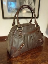 Oriano Brown Leather Double Handled Bag Medium