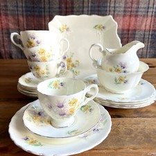 Vintage Plant Tuscan China Tea Set 6510A Rare 1930s