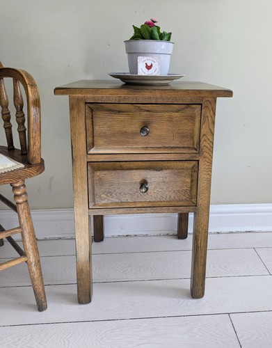 Solid wood side table - wood, bedside