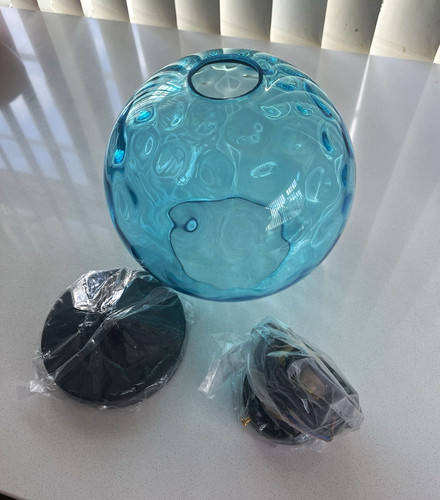 Blue glass globe - blue,