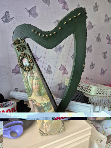 Small lever harp - harp,, painted