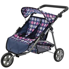 3-Wheel Doll Twin Stroller