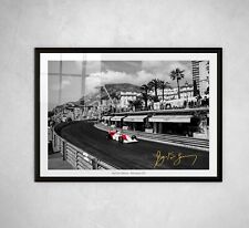 AYRTON SENNA MONACO SIGNED PRINT PHOTO POSTER FRAMED F1 FORMULA ONE  #04